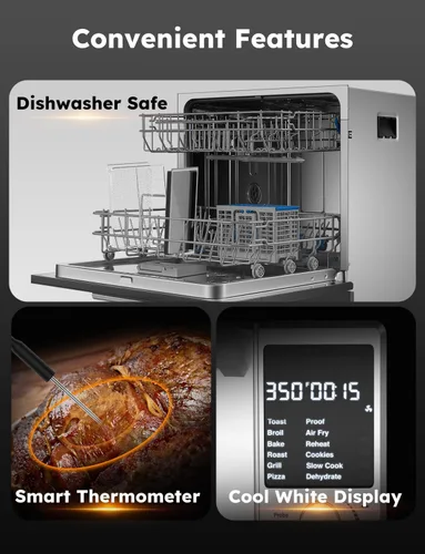 Vista 8 de Nuwave Bravo Pro Smart Tostador Horno Encimera, Combo de Freidora de Aire