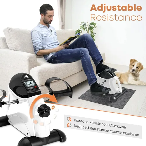 Vista 28 de Mini Exercise Bike, AGM Under Desk Bike Pedal Exerciser Foot Cycle Arm & Leg Pedal Exerciser with LCD Screen Displays