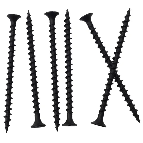 Vista 8 de JEGONFRI 250 tornillos para paneles de yeso #6 × 1 pulgada de alta dureza, negro, rosca gruesa, cabeza Phillips, cabeza avellanada, tornillos negros
