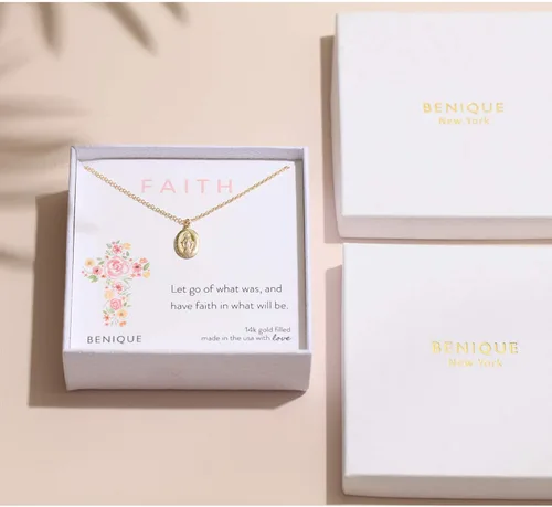 Vista 6 de BENIQUE Collar delicado para mujeres y niñas plata de ley 925 maciza o metales rellenos de oro de 14 quilates cadena fina colgante significativo