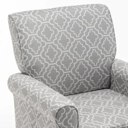 Vista 5 de Container Furniture Direct Sillón clásico con marco de madera de abedul y cómodos reposabrazos enrollados, sillones para sala de estar, dormitorio