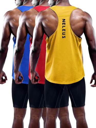 Vista 14 de NELEUS Camiseta sin mangas para hombre para entrenamiento, correr, gimnasio, atlética