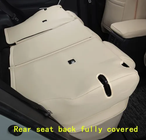 Vista 58 de Fundas de asiento RAV4 de ajuste personalizado, piel sintética impermeable para Toyota RAV4 2013-2018 (beige)