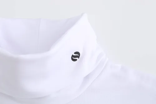 Vista 4 de SSLR -Camisas térmicas para mujer-Cuello alto de manga larga con forro polar para invierno, ajustada, cuello alto falso, capa base