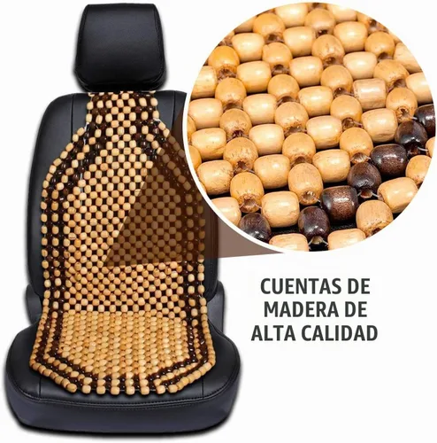 Vista 4 de Zento Deals cojín de confort para asiento con cuentas de madera