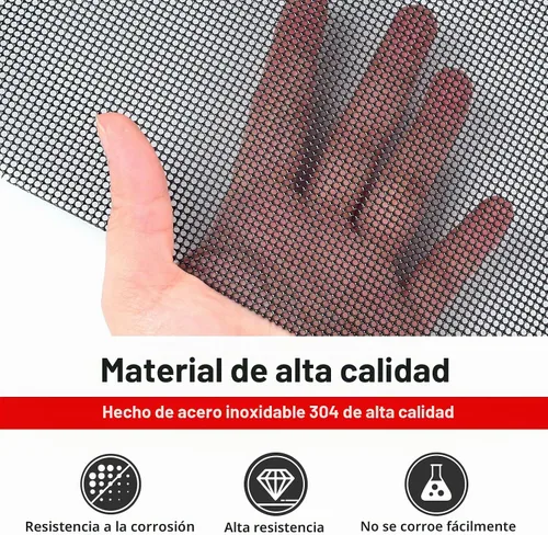 Vista 3 de AggAuto - Pantalla de malla de acero inoxidable 304 de 47 x 16 pulgadas, recubierta de cloruro de polivinilo, para rejilla de ventilación Negro
