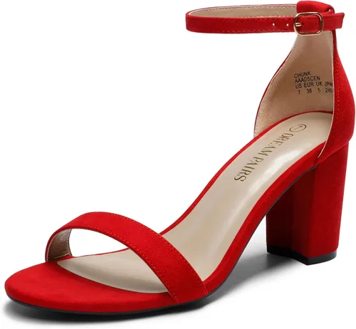 Vista 12 de DREAM PAIRS - Sandalias de tacón grueso y bajo para mujer