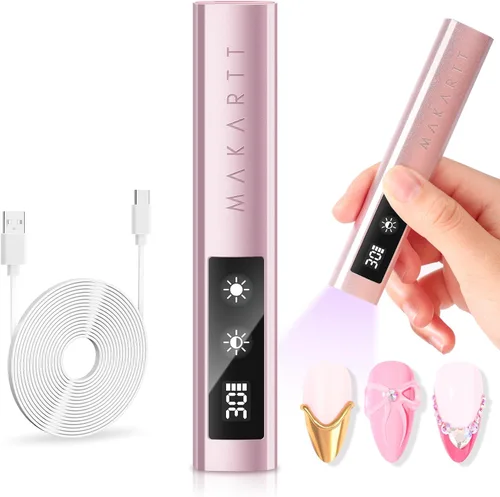 Vista 12 de Makartt - Lámpara de uñas LED de mano con modo indoloro para curar gel constructor blanco-1