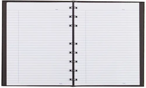 Vista 3 de Blueline NotePro - Cuaderno de 1 materia, regla estrecha, cubierta negra, (75) hojas de 9.25 x 7.25 pulgadas