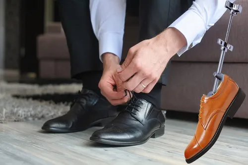 Vista 7 de Camilla de zapatos de metal profesional para hombre, talla 5-12 (UE 39-46) Zapatos planos árbol de 2 vías ajustable ancho ancho longitud expansor