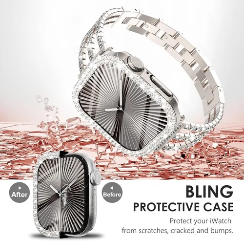 Vista 187 de Surace Bling - Carcasa con protector de pantalla para Apple Watch Series 3, 2, 1 de 1.496 pulgadas