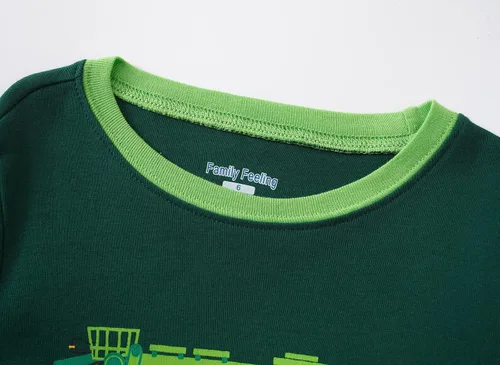 Vista 5 de Family Feeling - Conjunto de 2 piezas de pijama de Navidad a rayas para niños y niñas, 100 % algodón