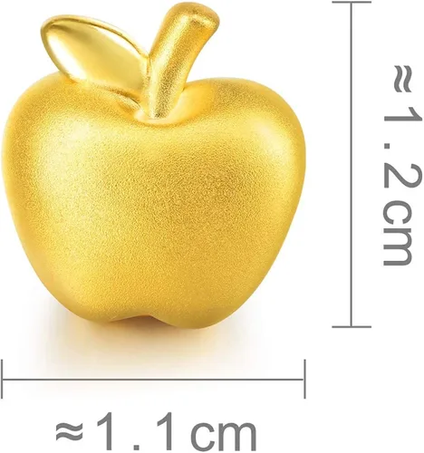 Vista 6 de CHOW SANG SANG 85391C - Pulsera de oro sólido de 24 quilates con dije de manzana para mujer