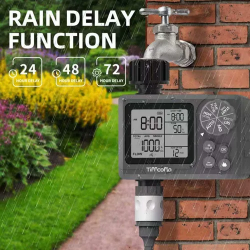 Vista 7 de Nuevo temporizador de aspersor programable de control de volumen de agua, temporizador de manguera con control de duración del agua y medidor