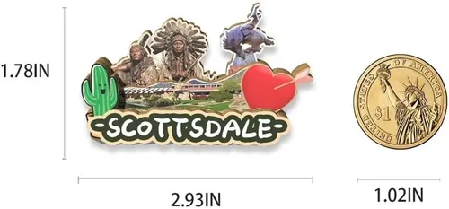 Vista 3 de USA Scottsdale - Imán de nevera con imán de madera 3D, monumentos de viaje, decoración coleccionable a mano, 2