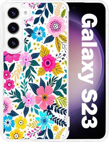 Vista 31 de Funda magnética para Samsung Galaxy S22 Ultra Flower, compatible con MagSafe, patrón floral transparente a prueba de golpes, parte trasera
