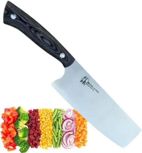 Vista 9 de Middleton Made Knives Echo - Cuchillo Nakiri de 6 pulgadas, AEB-L USA inoxidable, color azul