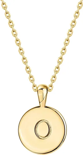 Vista 37 de PAVOI - Collar con dije de letra inicial chapado en oro de 14 quilates para mujer Collar con inicial alfabética de oro
