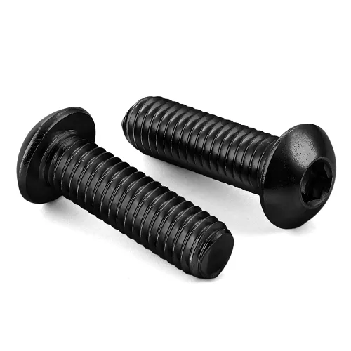 Vista 8 de Tornillos de cabeza de botón de 5/16-18 x 1/2", 20 unidades Allen Socket Drive, óxido negro, acero de aleación de grado 10.9, totalmente roscado