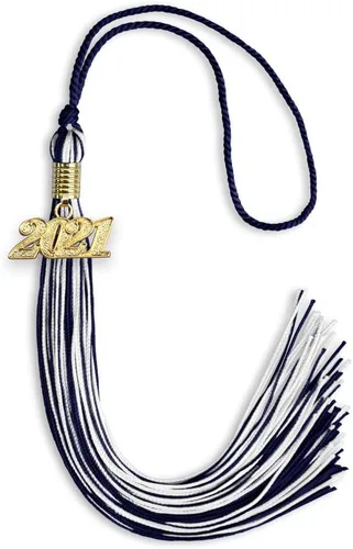 Vista 279 de Endea Graduation - Borla de doble color mixto con fecha dorada (negro/dorado antiguo, 2021)
