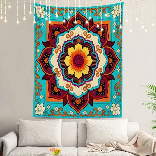 Vista 29 de Shrahala Circles Tapestry, Abstract Art With Various Circles Wall Hanging Hd Print Polyester Backdrop For Dorm Room Bedroom 30 X 40 In