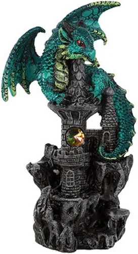 Vista 2 de Pacific Giftware Castillo protector de dragón guardián con diamantes de imitación de cristal de roca decoración de mesa, figura coleccionable