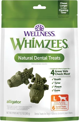 Vista 13 de WHIMZEES Wellness Alligator - Golosinas dentales para perros, masticables naturales, tamaño pequeño, (24 unidades)