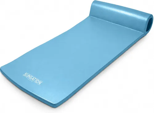 Vista 14 de TRC Recreation Sunsation 1.75" Thick Foam Pool Float Lounger w/ Headrest for Lounging & Sunbathing in Swimming Pools, Beaches & Lakes, 70" x 26 Azul