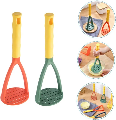 Vista 7 de Juego de 2 trituradoras de patatas manuales para alimentos, verduras, frutas, purés