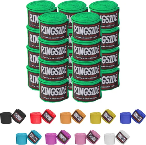 Vista 9 de Ringside Mexican Style Boxing Hand Wraps (Pairs) - 180" Semi-Elastic Cotton Blend Wrist Support with Thumb Loop for MMA, Muay Thai, Kickboxing
