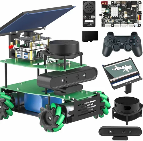 Vista 10 de Yahboom Robot AI Python Programa ROS2 Robot con RPi 5 8GB Powered Robot Educativo AI Módulo de voz Mapeo Navegación 360° Movimiento