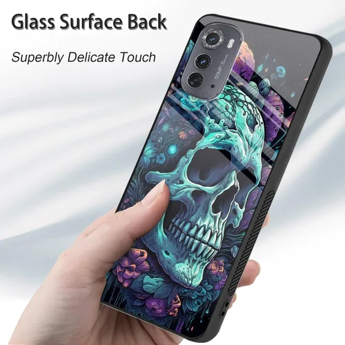Vista 119 de Funda para Motorola Moto Edge 2022, cubierta trasera de vidrio templado con protector de pantalla, funda protectora a prueba de golpes para Motorola