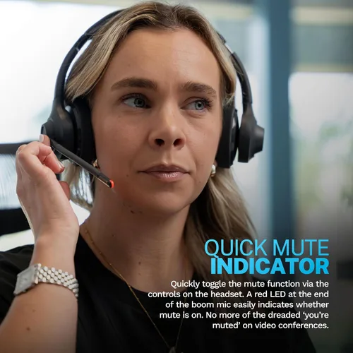 Vista 10 de JLab Go Work Gen 2 - Auriculares inalámbricos con micrófono, auriculares Bluetooth para PC con más de 55 horas de reproducción y conexión multipunto