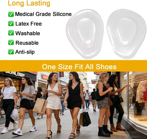 Vista 5 de Almohadillas metatarsianas, almohadillas de gel para el antepié, insertos adhesivos para zapatos para tacones, planos, botas, tenis, ajuste