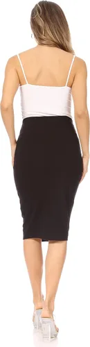 Vista 4 de Faldas de tubo para mujer por debajo de la rodilla de talla regular y grande Faldas de trabajo, fines de semana, citas nocturnas, sexy