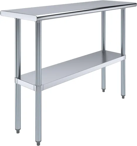 Vista 16 de Mesa de trabajo de acero inoxidable, mesa de metal