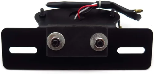 Vista 6 de HONGK - Placa eliminadora de guardabarros con luz trasera integrada LED negra transparente para motocicleta, compatible con Harley Yamaha, Suzuki