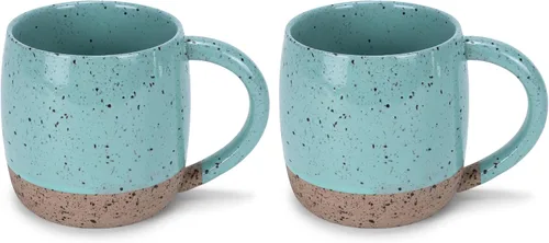 Vista 9 de Elanze Designs Speckled Raw Bottom - Tazas de cerámica de 17 onzas, paquete de 4, color negro