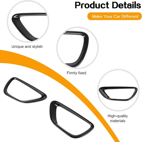 Vista 6 de Hoolcar Cubierta de faros antiniebla delanteros, marco de repuesto compatible con Jeep Grand Cherokee 2014-2016, color negro