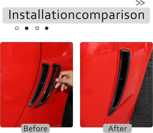 Vista 3 de Cubierta de ventilación del guardabarros trasero para Chevy Corvette C6 2005-2013 (no compatible con base), marco de ala de salida de aire lateral