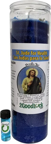 Vista 3 de Vela perfumada vestida de San Judas para los Enfermos - Veladora Preparada San Judas para Los Enfermos