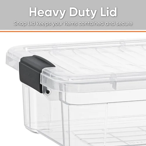 Vista 3 de Superio Contenedor de plástico transparente de 7.4 cuartos con tapa, no tóxico, sin BPA, sin olor, caja de almacenamiento organizadora, recipiente