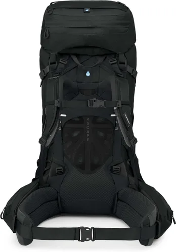 Vista 9 de Osprey Aether 65L Mochila de mochilero para hombre, color negro, S/M, ajuste extendido