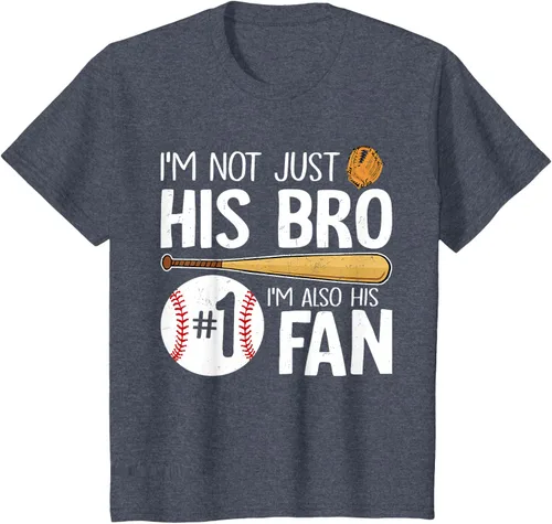 Vista 71 de Camiseta Baseball Brother I'm Not Just His Bro I'm His Number One Fan, Negro