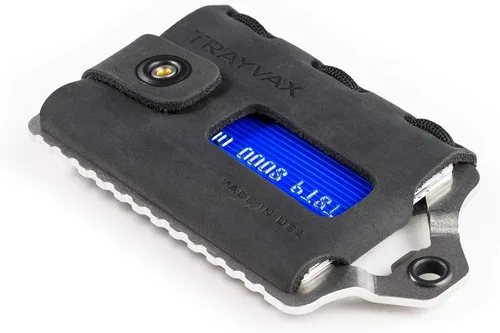 Vista 4 de Trayvax Cartera Element (crudo Stealth Black Leather), Raw Stealth Cuero Negro