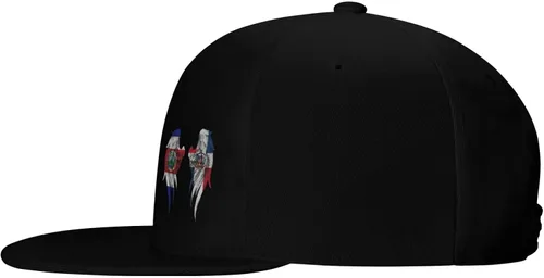 Vista 4 de Sombreros Snapback para hombres y mujeres, gorra de béisbol de ala plana ajustable, sombrero de hip hop, sombrero de camionero, negro