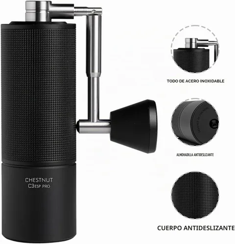 Vista 6 de TIMEMORE Molinillo de café manual de acero inoxidable con mango plegable, color castaño, C3 ESP PRO, ajuste interno ajustable, doble rodamiento