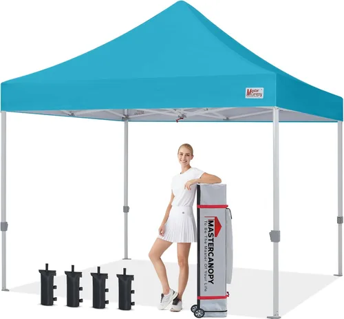 Vista 23 de MASTERCANOPY - Toldo plegable estilo tienda de campaña de 10 x 10 pies, de montura instantánea y para uso comercial, con una bolsa con ruedas