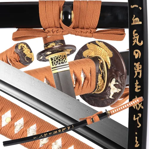 Vista 15 de entez Handcrafted Samurai Katana - Premium Damascus/T10 Clay Tempered Blades - Sharp Functional Japanese Swords, Full Tang