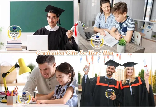 Vista 8 de WhatSign Placa de regalo de graduación 2025 – Placa acrílica de graduación de pisapapeles para clase de 2025, regalos de graduación para ella, él